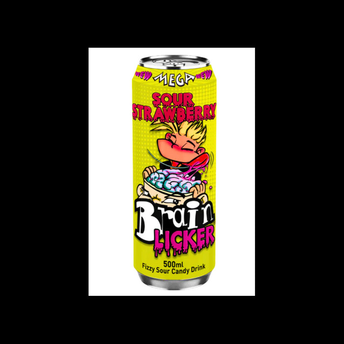 Mega Brain Licker Sour Strawberry 0,5L 12-pack BB:31/10/2024